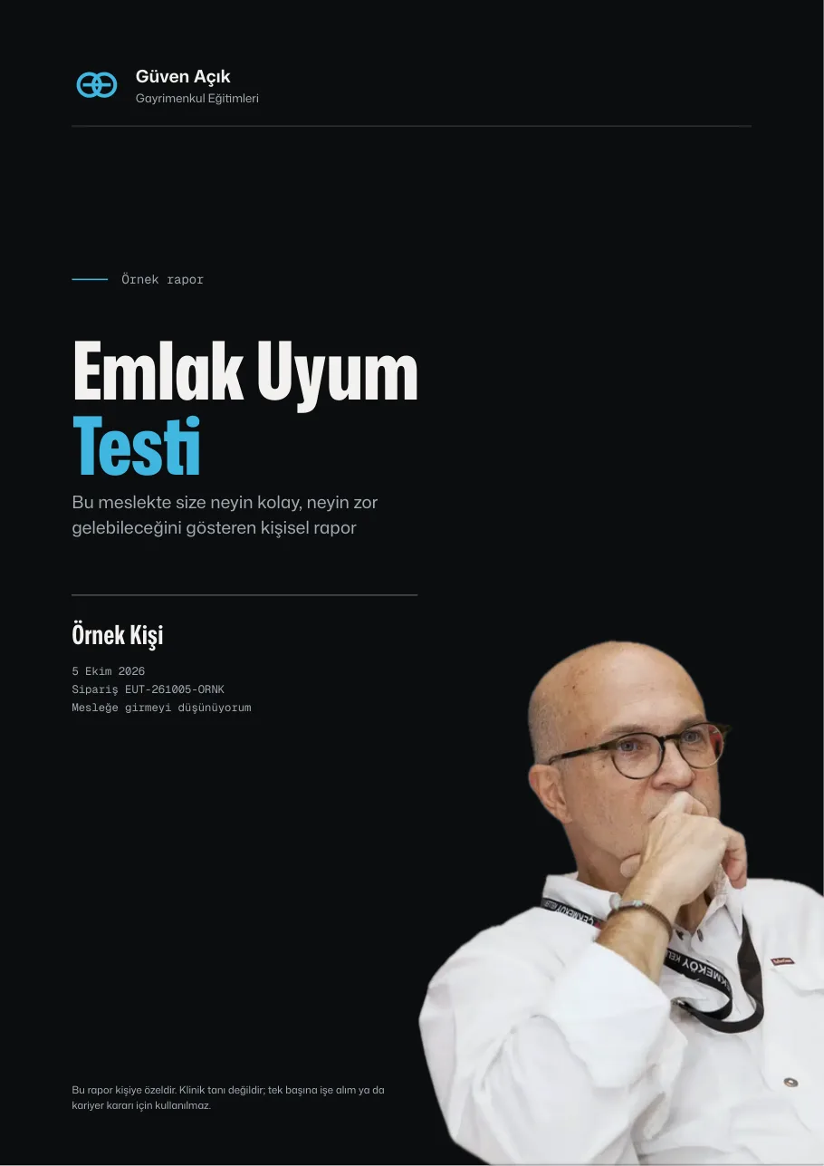 Örnek rapor, sayfa 1: Emlak Uyum Testi raporu