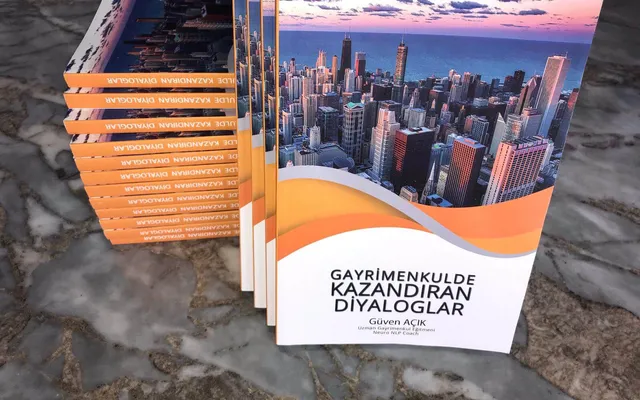 Güven Açık’ın “Gayrimenkulde Kazandıran Diyaloglar” kitabı, üst üste dizili